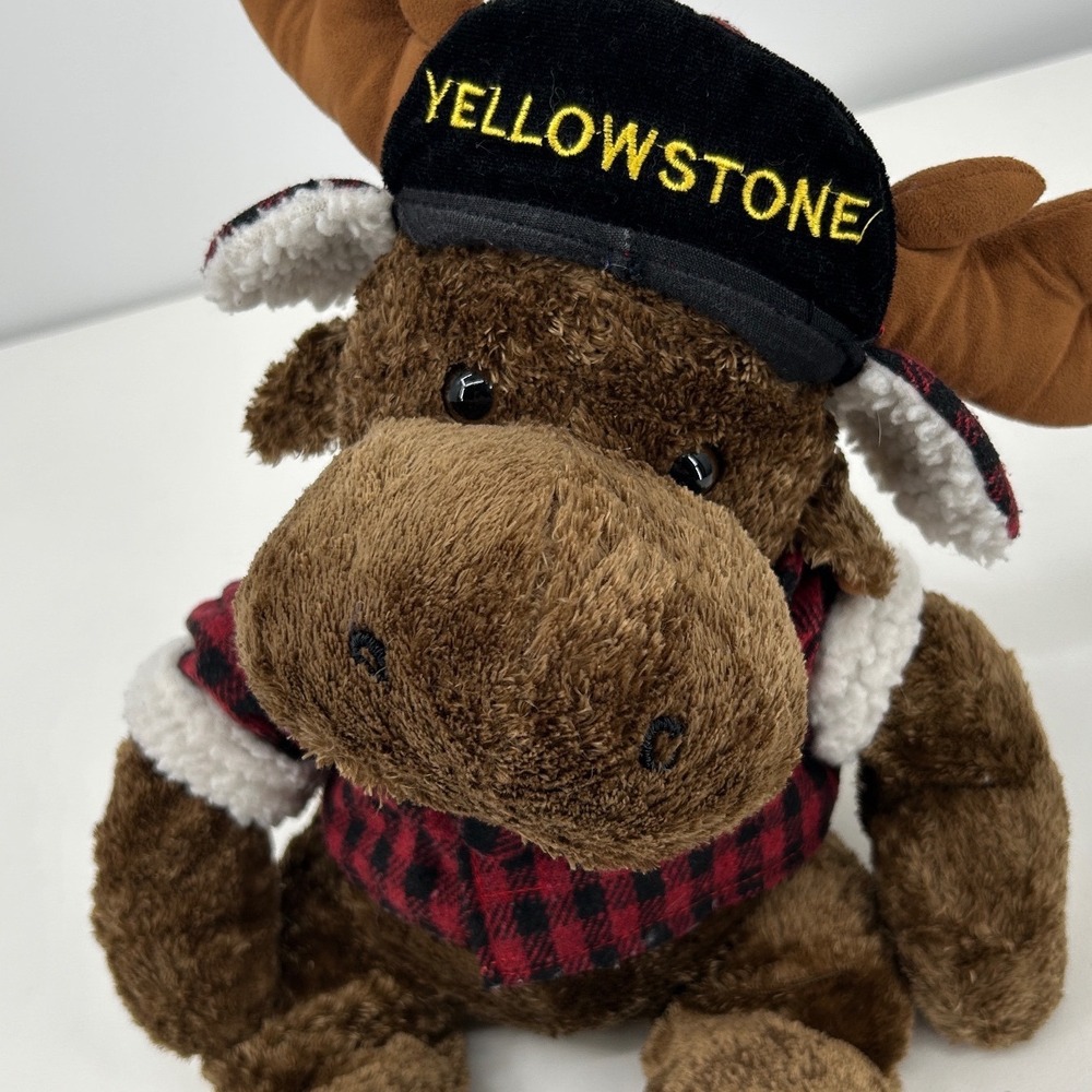 Wishpets Garth the Moose Yellowstone National Park Plush Buffalo Plaid 2003 - Picture 3 of 6